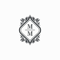 MM Initials Wedding Logo Vector Art  Icons  and Graphics