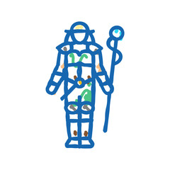 fantasy cosplay female icon doodle illustration