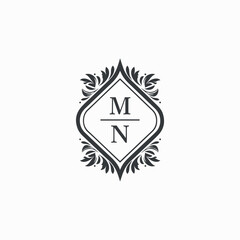 MN Initials Wedding Logo Vector Art  Icons  and Graphics