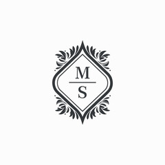 MS Initials Wedding Logo Vector Art  Icons  and Graphics