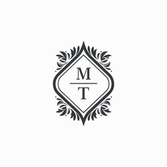 MT Initials Wedding Logo Vector Art  Icons  and Graphics