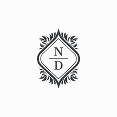 Fototapeta premium ND Initials Wedding Logo Vector Art Icons and Graphics