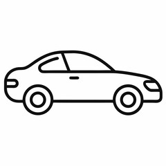 car outline icon on white background 
