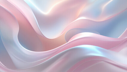 Soft pastel abstract background with smooth flowing curves and subtle gradient hues of pink, blue, and white