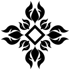 Tribal tattoo art mandala design elements from damask and geometric shapes.