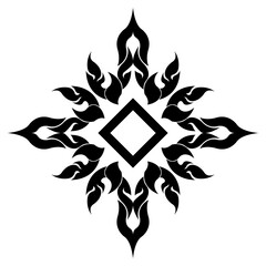 Mandala design using flowing Thai pattern elements