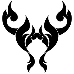 Tattoo design using Thai pattern elements and Damask silhouettes.