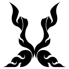 Thai abstract pattern collage silhouette composition design