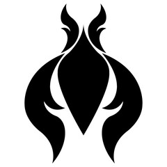 Damascus composition silhouette cut out sharp point