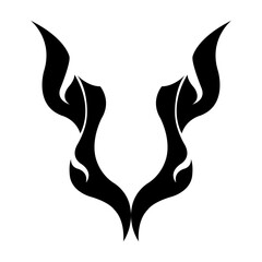 Thai abstract pattern collage silhouette design with pointed tip