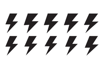 Black Power Symbol Pattern – Simple Lightning Bolt Vector Illustration