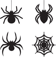 vector illustration of a spider, spider silhouette vector icon, spider vector illustration
