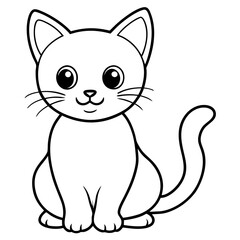 Obraz premium Cute Cartoon Cat Illustration Vector Artwork For Coloring Books And Educational Resources
