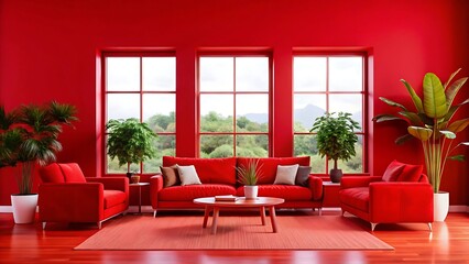 Modern living room with modern furniture