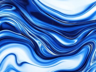 Fototapeta premium Abstract Blue Flowing Design