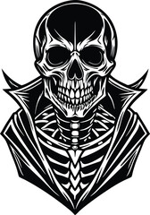 Colorful Cartoon Skeleton Skull Vector Illustration with Ribcage Design for Halloween and Comic Art
Skeleton Skull Vector, Halloween Cartoon Skull, Funny Skeleton Drawing, Spooky Skull Illustration

