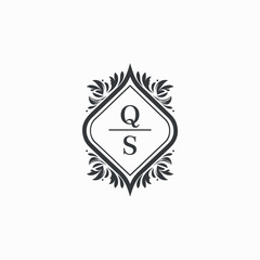 Fototapeta premium QS Initials Wedding Logo Vector Art Icons and Graphics