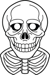 Colorful Cartoon Skeleton Skull Vector Illustration with Ribcage Design for Halloween and Comic Art
Skeleton Skull Vector, Halloween Cartoon Skull, Funny Skeleton Drawing, Spooky Skull Illustration

