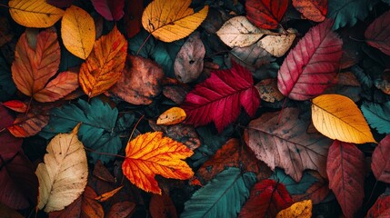 fern leaf in the nature in autumn season