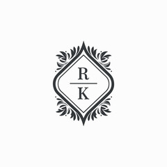 RK Initials Wedding Logo Vector Art  Icons  and Graphics