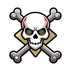Pirate Skull and Crossbones Vector Illustration for Tattoo Gothic Halloween Design
Skull Vector Art, Pirate Clipart, Gothic Skull Design, Halloween Emblem