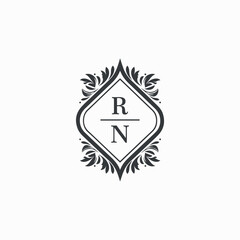 RN Initials Wedding Logo Vector Art  Icons  and Graphics