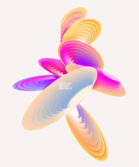 Abstract composition of gradient circles and discs. Vector colorful background.