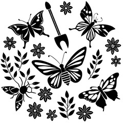 Fototapeta premium seamless pattern with butterflies