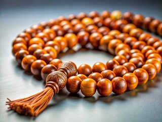 Crisp Realistic Image of Islamic Prayer Beads, Misbaha Tasbih,  Spiritual Beads,  Close-up Detail Shot