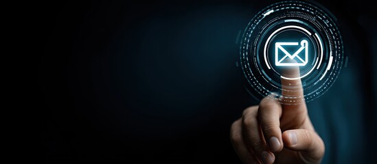 Email icon highlighted on a touch screen interface