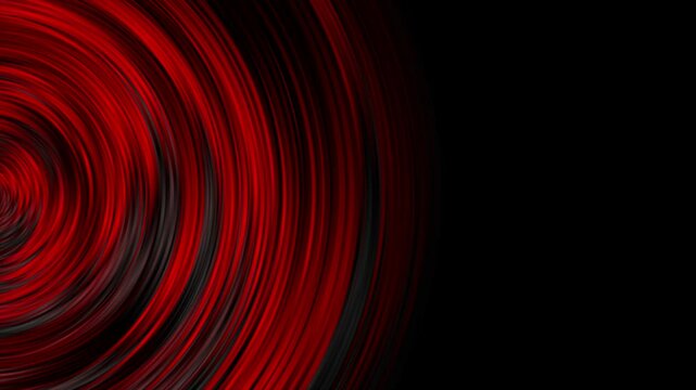 Red and black glossy circles and linear rings abstract minimal tech background. Seamless looping geometric motion design. Video animation Ultra HD 4K 3840x2160