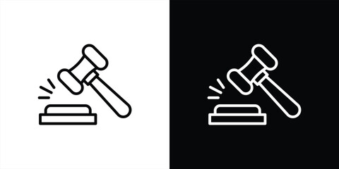 gavel icon. judge gavel, auction hammer thin line icon for your app and web. vector illustration