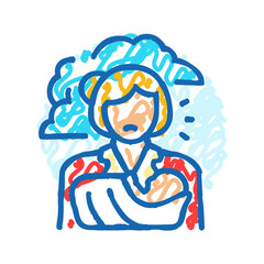 urinary tract infections woman disease icon doodle illustration