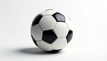 Fototapeta premium Brand new football, pristine white background, leather, sports equipment, athletic