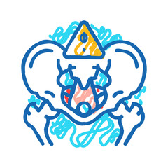 thyroid disorders woman disease icon doodle illustration