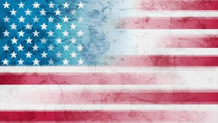 Grunge textural USA flag abstract vintage glitch background. Seamless looping retro motion design. Video animation Ultra HD 4K 3840x2160 - Powered by Adobe