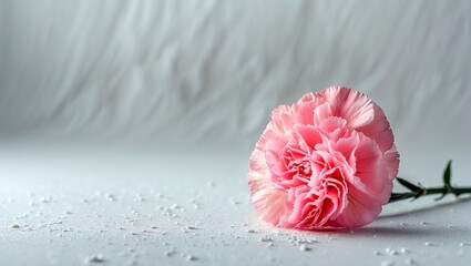Delicate pink carnation representing motherly love and care