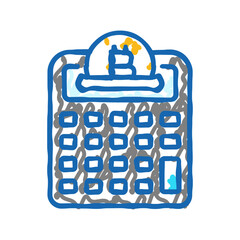 calculator cryptocurrency mining icon doodle illustration
