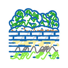 Fototapeta premium edging garden maintenance icon doodle illustration