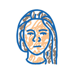 frustration woman expression icon doodle illustration