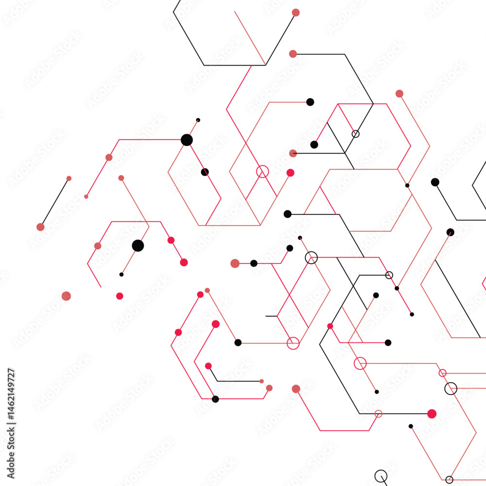 Poster Abstract design element with geometric background of hexagons shape pattern