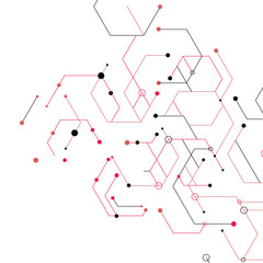 Abstract design element with geometric background of hexagons shape pattern