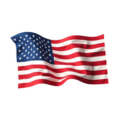 Obraz premium Waving American Flag on Transparent Background