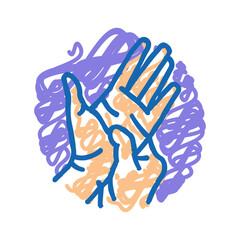 hands massage therapy icon doodle illustration