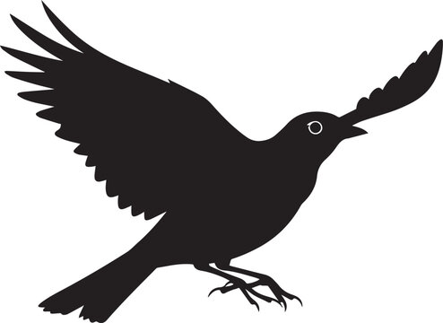 Premium vector silhouette lark bird abstract symbol. 