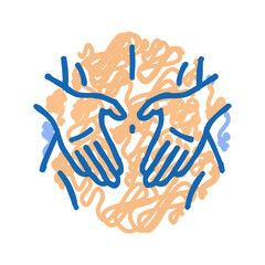 abdomen massage therapy icon doodle illustration