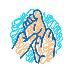 Obraz premium feet massage therapy icon doodle illustration