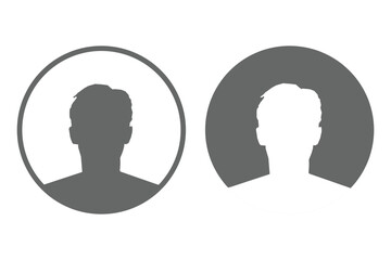 Set of User Profile Icons silhouette Isolated on White Background vector eps 10