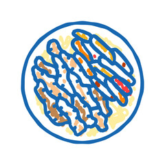 fajitas chicken food icon doodle illustration