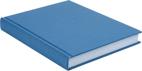 Blue Hardcover Book Textured Cover Studio Shot Isolated Educational Resource Reading Material